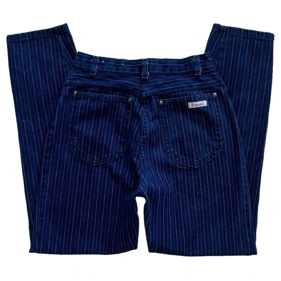 Vintage 80’s Pizzazz Striped High Waisted Jeans - Picture 1 of 9